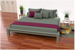 Letto matrimoniale 160x200 King Solid in legno massiccio