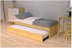 Ausziehbares bett 90x190 Malo aus Massivholz