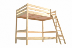 Lit superposé adulte 120x200 double 2 places échelle bois Sylvia