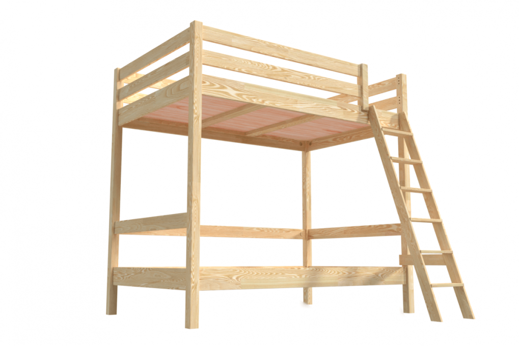 Etagenbett 2-Sitzer 120x200 für Erwachsene Treppe Holz Sylvia