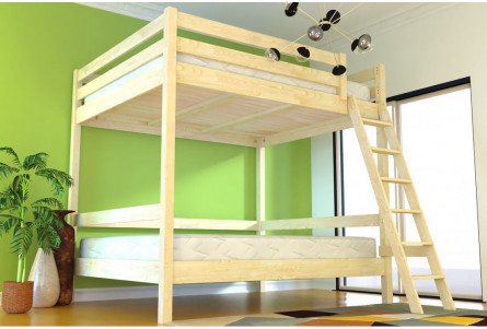 Letto a castello matrimoniale Sylvia 140x200 con scaletta