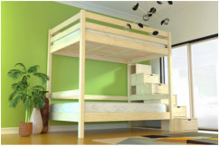 Lit superposé avec rangement Sylvia 120x200 pour adultes