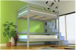 Sylvia 120x200 bunk bed with storage for adults