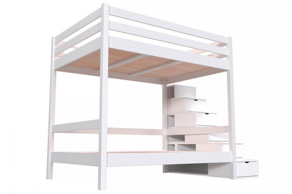 Lit superposé avec rangement Sylvia 140x200