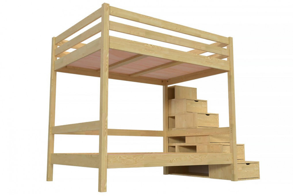 Litera 4 personas 140x200 adulto escalera de cubo madera Sylvia