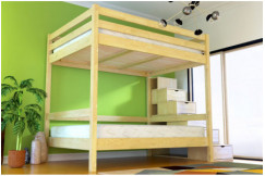 Litera 4 personas 140x200 adulto escalera de cubo madera Sylvia