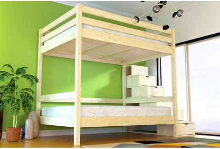 Letto a castello matrimoniale Sylvia 140x200 con contenitore