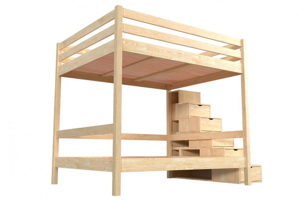 Lit superposé avec rangement Sylvia 160x200