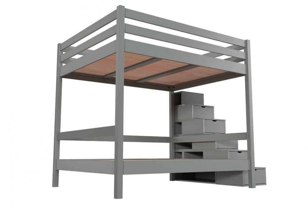 Lit superposé avec rangement Sylvia 160x200