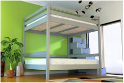 Lit superposé avec rangement Sylvia 160x200