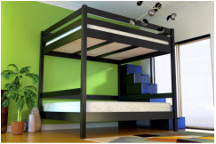 Lit superposé avec rangement Sylvia 160x200