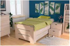 Solid Wood 80x190 Stackable Bed for 1 person