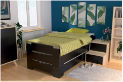 Cama apilable 80x190 - 1 plaza en madera maciza