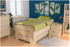 Cama apilable 80x190 - 1 plaza en madera maciza