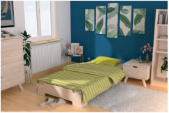 Solid Wood 80x200 Stackable Bed for 1 person