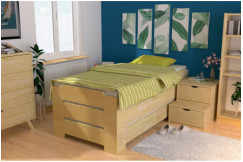 Cama apilable 90x200 - 1 plaza en madera maciza