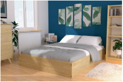 Bettkasten 2 Sitzer aus Massivholz robust - 140x200