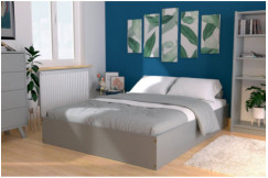 Cama arcón 2 plazas de madera maciza - 140x200