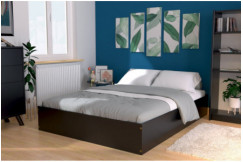 Lit coffre 2 places bois massif robuste - 140x200