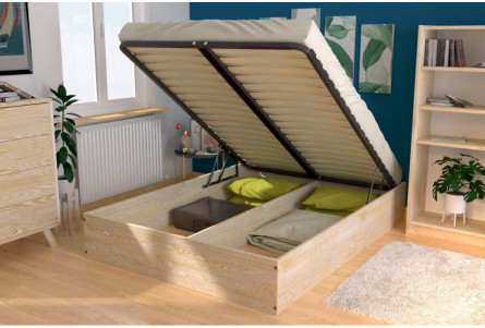 Bettkasten 2 Sitzer aus Massivholz robust - 140x200