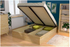 Bettkasten 2 Sitzer aus Massivholz robust - 140x200