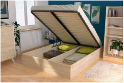 Bettkasten 2 Sitzer aus Massivholz robust -160x200