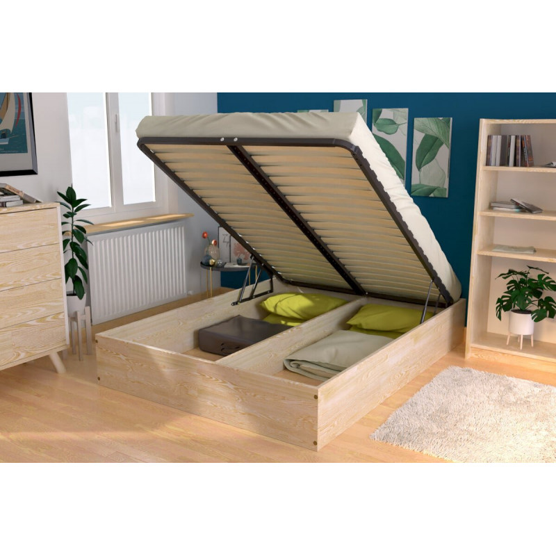 Cama arcón de 2 plazas de madera maciza