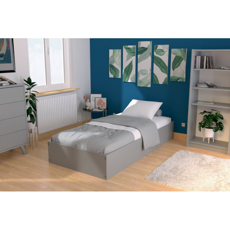 Lit coffre 1 place bois massif