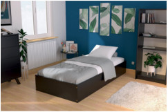 Lit coffre 90x190 - 1 place bois massif