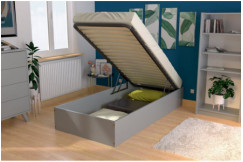 Lit coffre 90x190 - 1 place bois massif