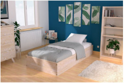 Solid Wood 90x200 Ottoman bed 1-seater