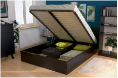 Solid wood double ottoman bed +headboard - 140x190