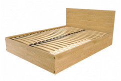 Lit coffre 140x190 avec tête de lit - 2 places en bois