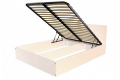 Letto 2 posti contenitore con testiera in legno - 140x190