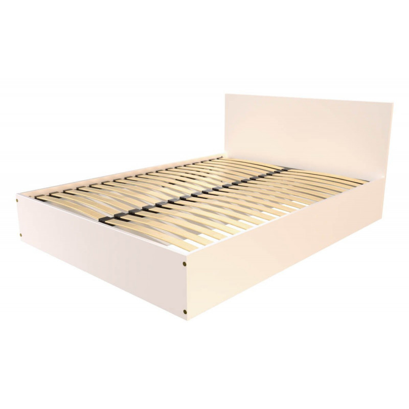 Lit coffre 140x190 avec tête de lit - 2 places en bois