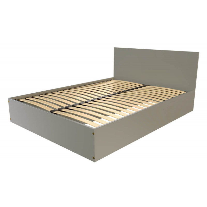 Lit coffre 140x190 avec tête de lit - 2 places en bois