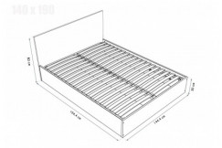 Bettkasten 2 Sitzer aus Massivholz mit Kopfteil - 140x190