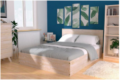 Solid wood double ottoman bed +headboard - 140x200