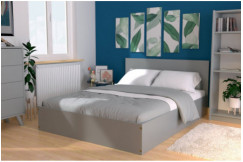 Solid wood double ottoman bed +headboard - 140x200