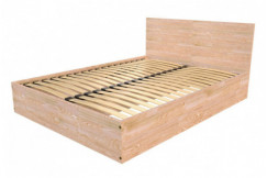 Lit coffre 140x200 avec tête de lit - 2 places en bois