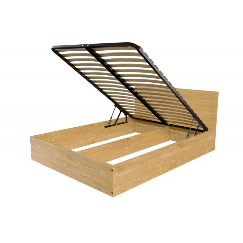 Lit coffre 2 places avec tête de lit