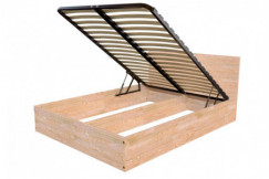 Solid wood double ottoman bed + headboard - 160x200