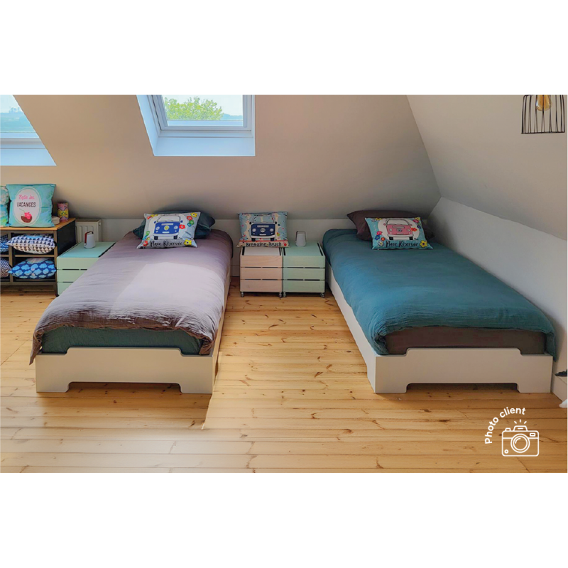 Letto impilabile 90x200 - 1 posto in legno massiccio | ABC Meubles