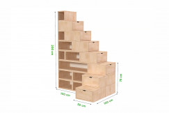 Escalier Cube de rangement hauteur 200 cm
