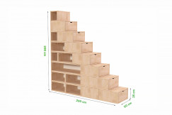 Escalier Cube de rangement hauteur 200 cm