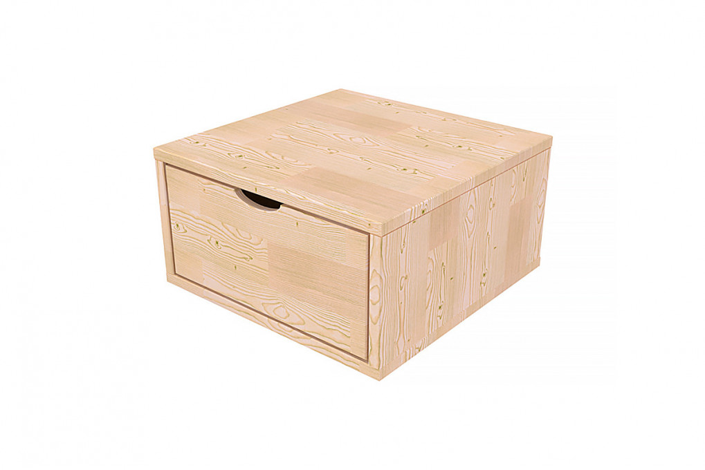 Cube de rangement bois 50x50 cm + tiroir