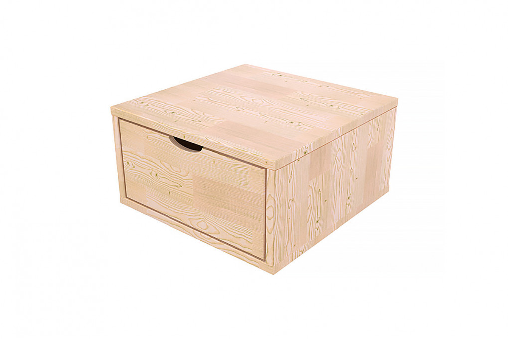 Cube de rangement bois 50x50 cm + tiroir