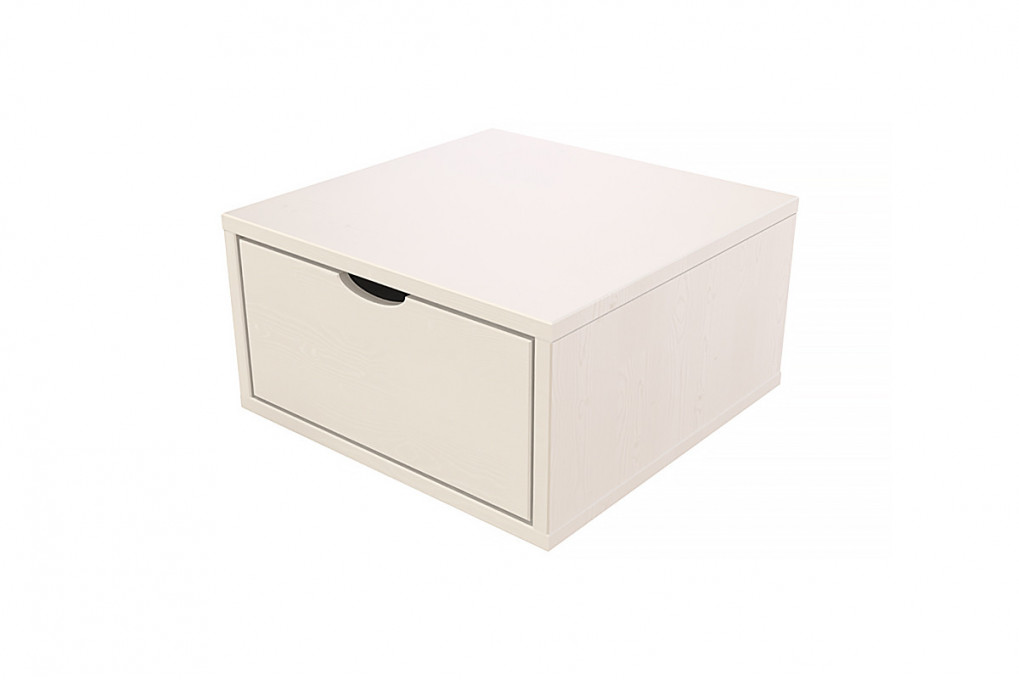 Aufbewahrungswürfel Holz 50x50 cm + Schublade