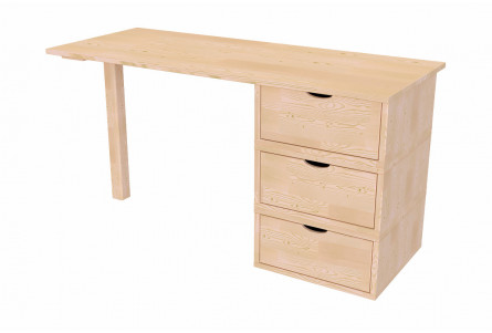 Bureau bois 3 tiroirs Cube