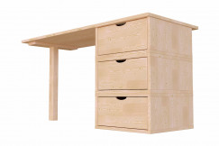 Bureau bois 3 tiroirs Cube